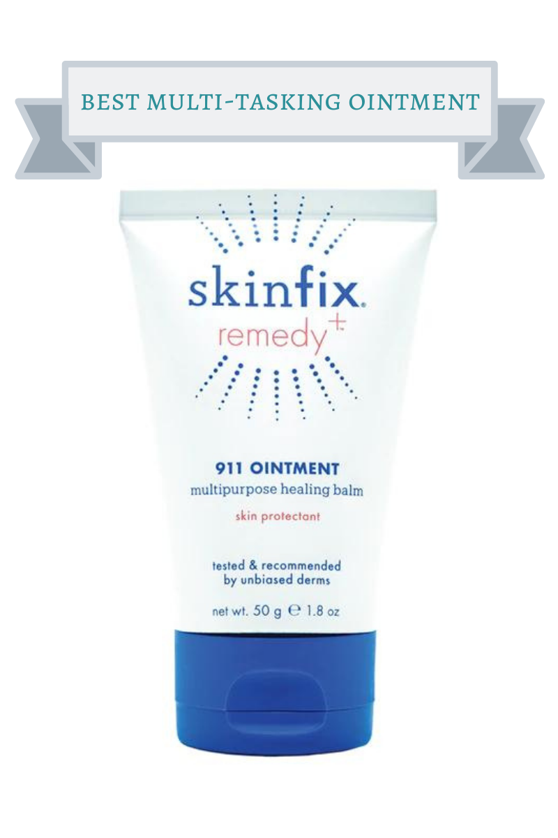 white tube skinfix remedy+ healing balm with blue lid