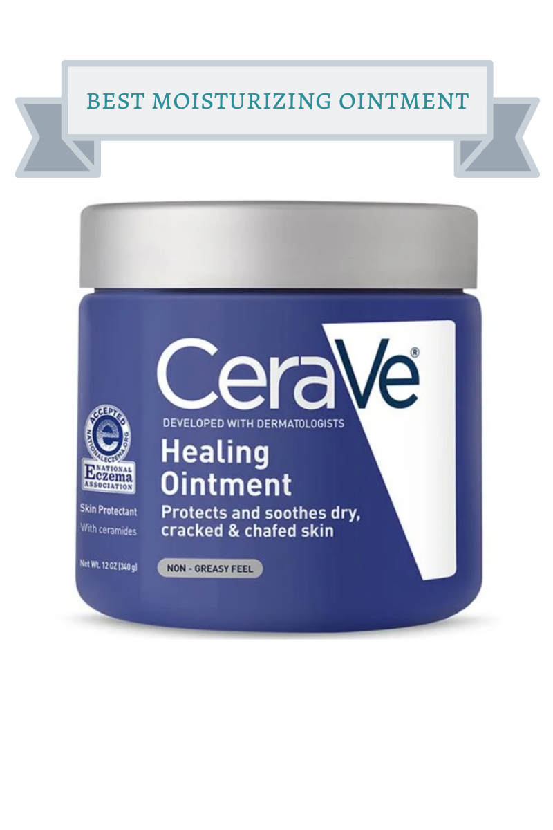 blue jar of cerave healing ointment with silver lid