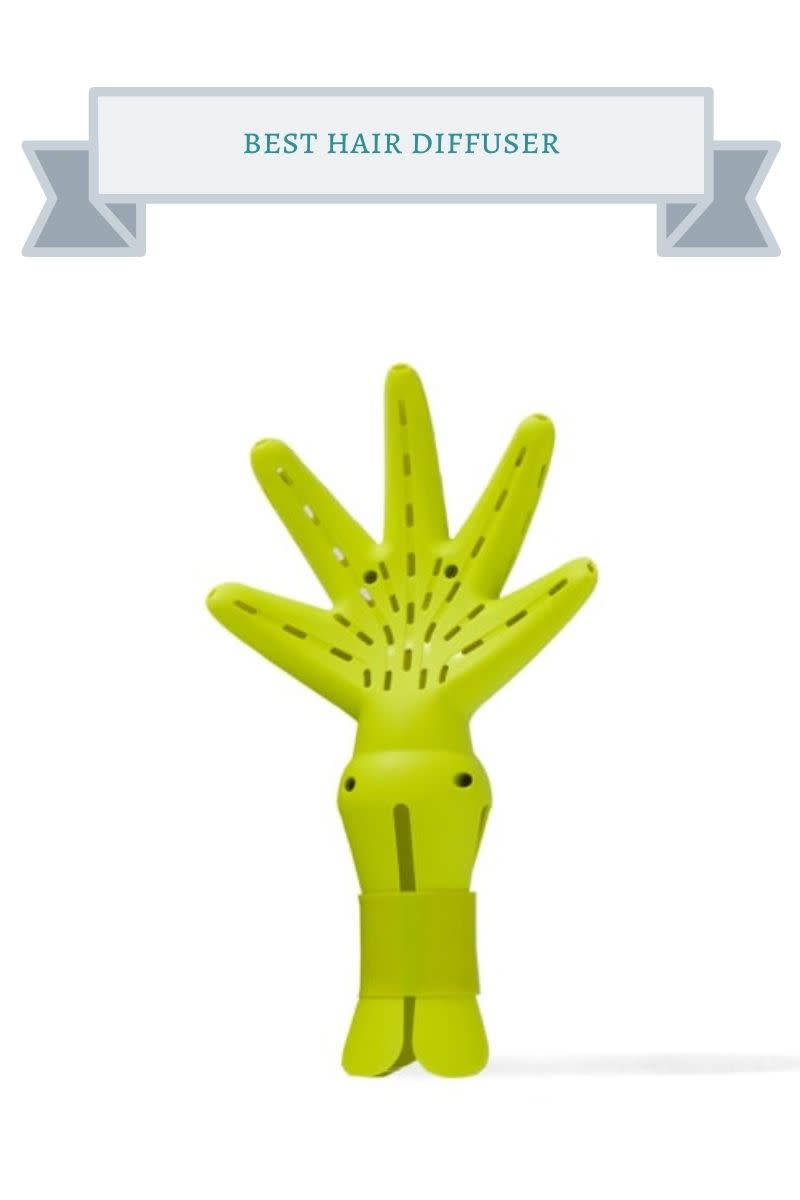 lime green hand shaped hair diffuser