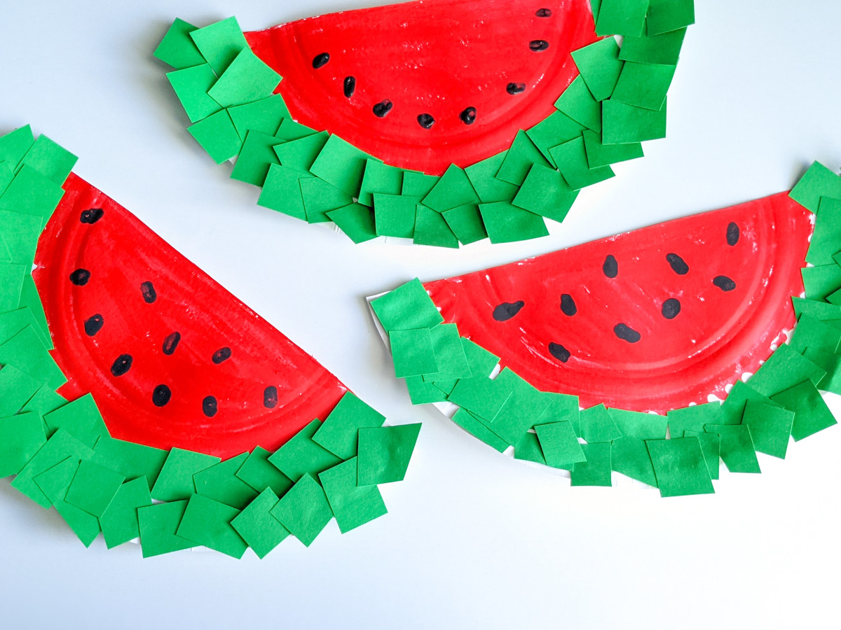 Watermelon paper plate craft for kids momtrends