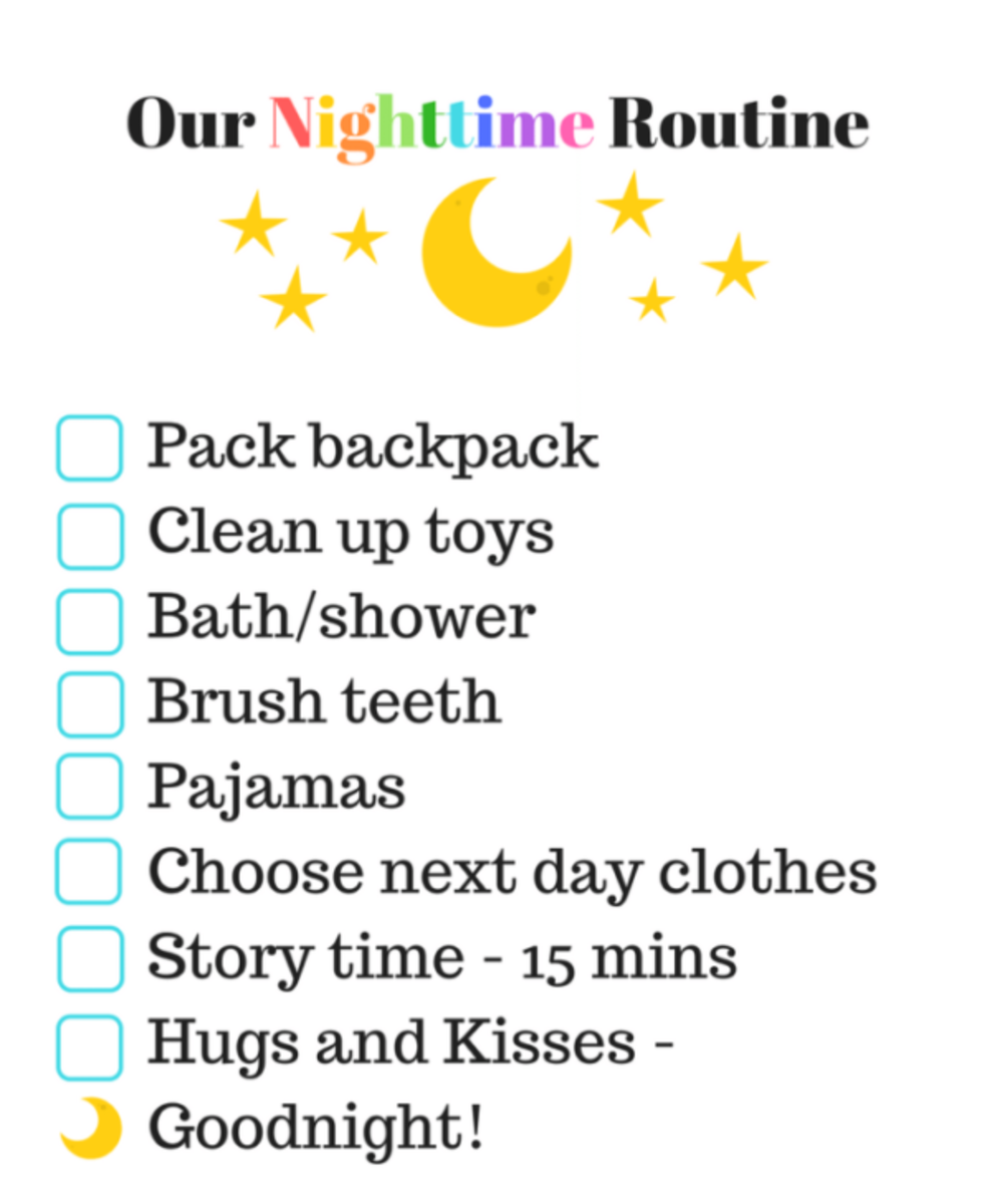 Back-To-School Nighttime Routine with FREE Printable