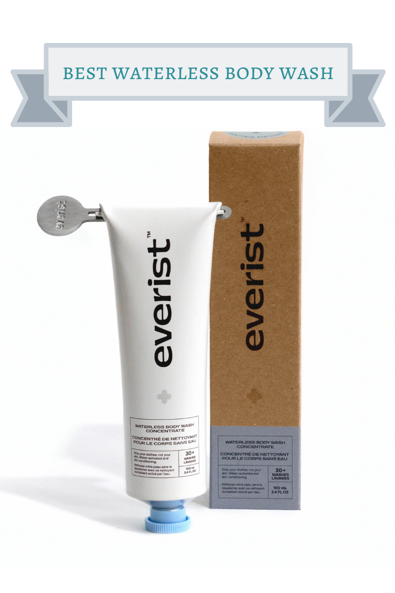 white tube of everist body wash with light blue cap