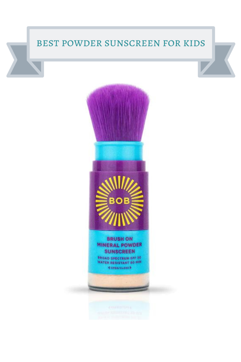turquoise and purple tube of sunscreen with purple brush