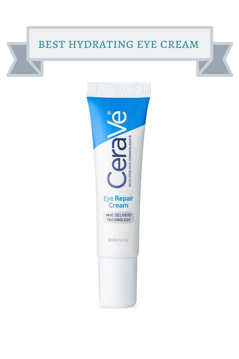 white and blue tube of cerave eye repair cream