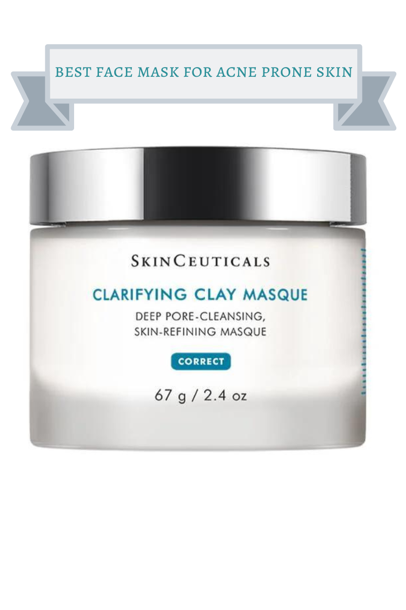 white jar of skinceuticals clarifying clay masque with silver lid