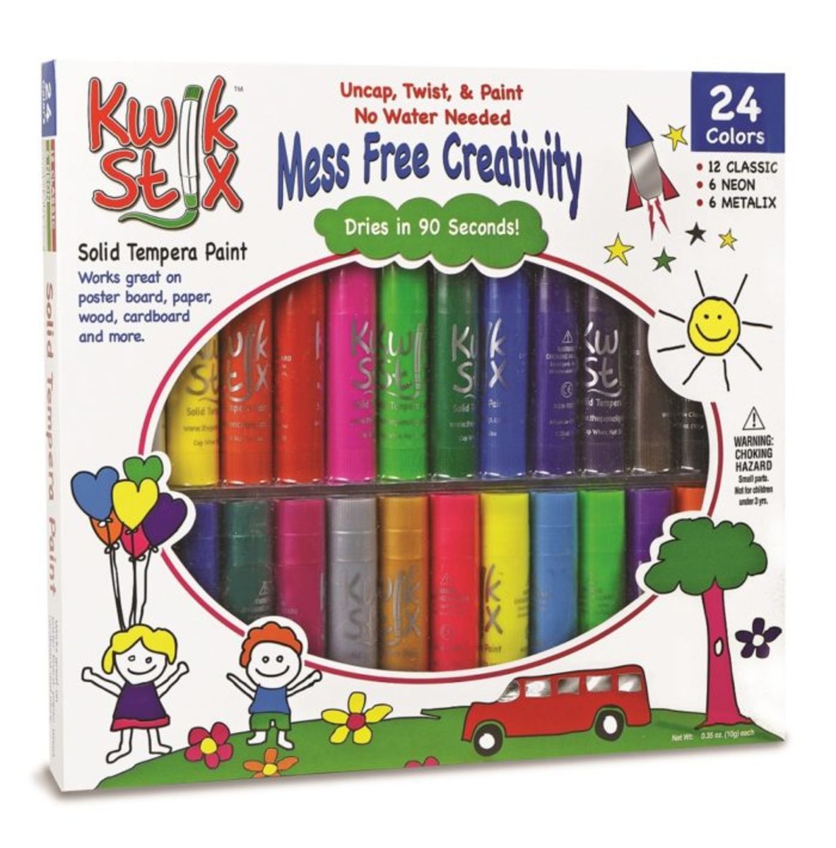 kwik stix, solid tempura paint, mess free paint